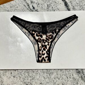 NWT Victoria’s Secret Very Sexy Leopard Satin Mesh Itsy Mini Bikini panties XS